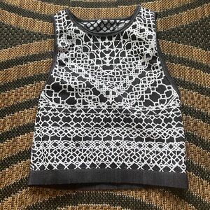 black and white athletic tank top
